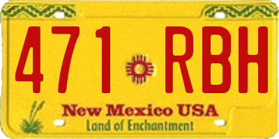 NM license plate 471RBH
