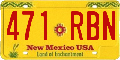 NM license plate 471RBN