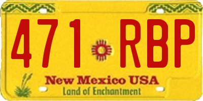NM license plate 471RBP