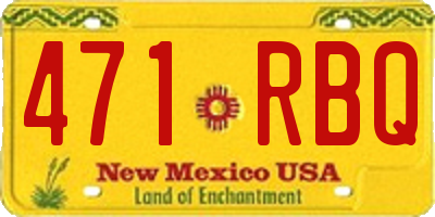 NM license plate 471RBQ