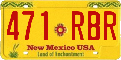 NM license plate 471RBR