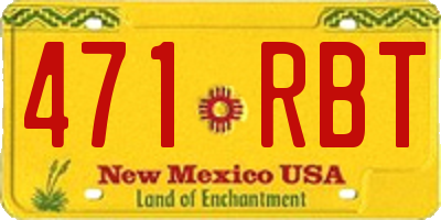 NM license plate 471RBT