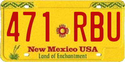 NM license plate 471RBU