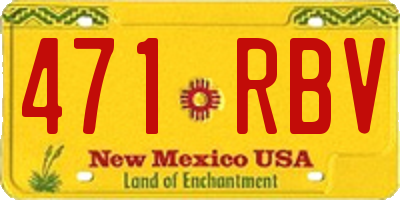 NM license plate 471RBV