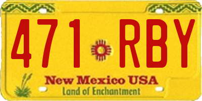 NM license plate 471RBY