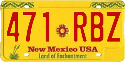 NM license plate 471RBZ