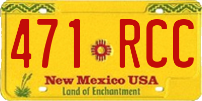 NM license plate 471RCC