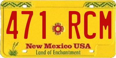 NM license plate 471RCM
