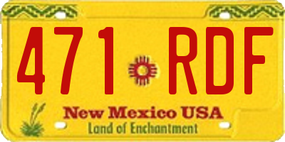 NM license plate 471RDF