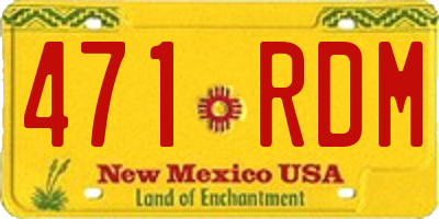 NM license plate 471RDM