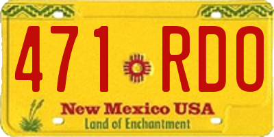 NM license plate 471RDO