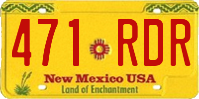 NM license plate 471RDR