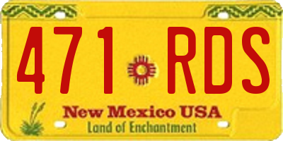 NM license plate 471RDS