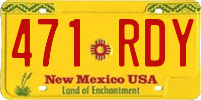 NM license plate 471RDY