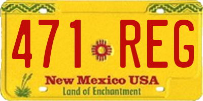 NM license plate 471REG