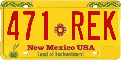 NM license plate 471REK