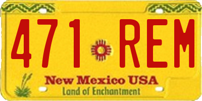 NM license plate 471REM