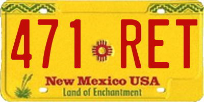 NM license plate 471RET