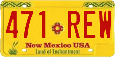 NM license plate 471REW