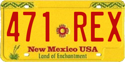 NM license plate 471REX