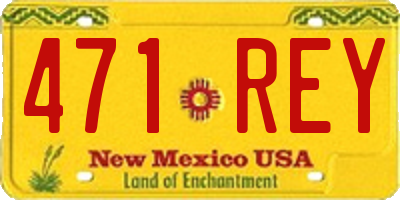 NM license plate 471REY