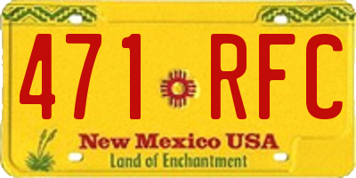 NM license plate 471RFC