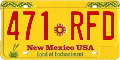 NM license plate 471RFD