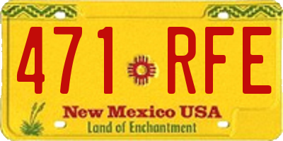 NM license plate 471RFE
