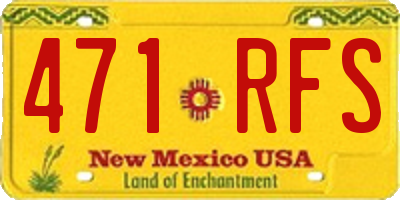 NM license plate 471RFS