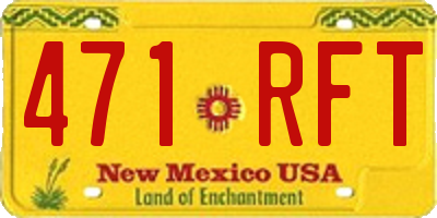 NM license plate 471RFT