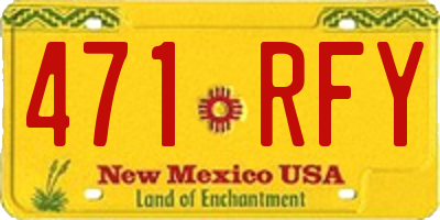 NM license plate 471RFY