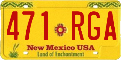 NM license plate 471RGA