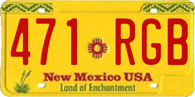 NM license plate 471RGB