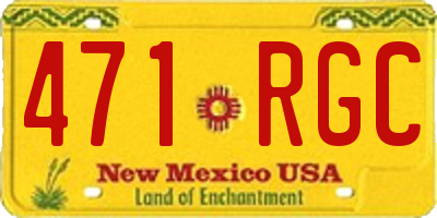 NM license plate 471RGC