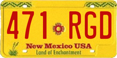 NM license plate 471RGD