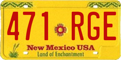 NM license plate 471RGE