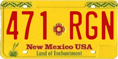 NM license plate 471RGN