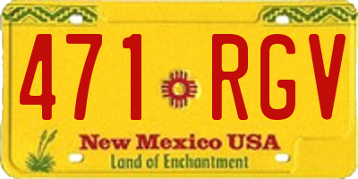 NM license plate 471RGV