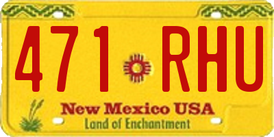 NM license plate 471RHU
