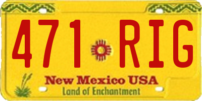 NM license plate 471RIG