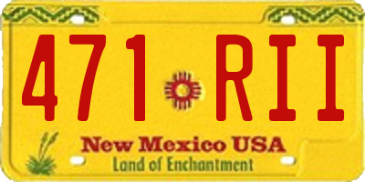 NM license plate 471RII