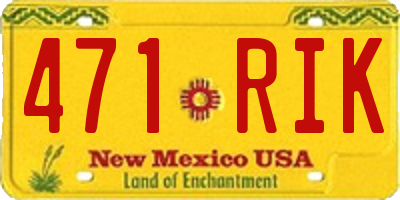 NM license plate 471RIK