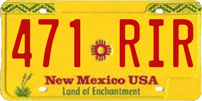NM license plate 471RIR