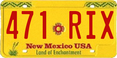 NM license plate 471RIX