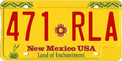 NM license plate 471RLA