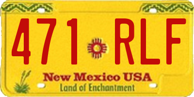 NM license plate 471RLF