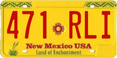 NM license plate 471RLI
