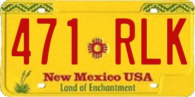 NM license plate 471RLK