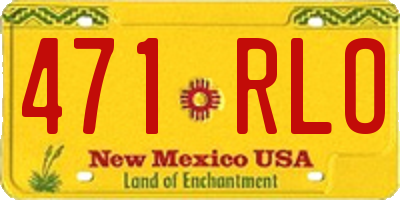 NM license plate 471RLO