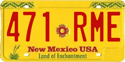 NM license plate 471RME